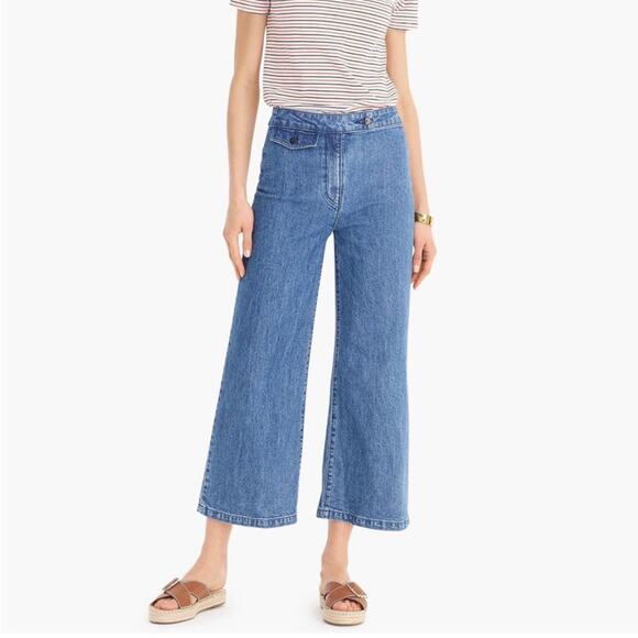 J. Crew Denim - J Crew Point Sur high rise wide leg crop jeans